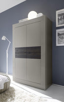 Mobile Alto da Salotto 4 Porte 102x43x162cm TFT  Basic Peltro Quercia Wengè