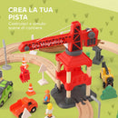 Trenino Giocattolo per Bambini 3+ Anni 86,1x76,1x25 cm 91 Pezzi con Gru Binari Veicoli e Personaggi in Legno Multicolore      