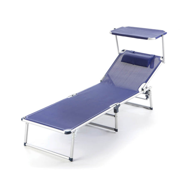 acquista Faltbares Strandbett aus Textilene mit Kissen Taddei Amalfi T Blue