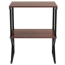 Scaffale da Scrivania Multiuso 3 Ripiani 54x37x69 cm per Stampante Ufficio in MDF Noce e Nero