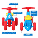 Triciclo per Bambini 4 Ruore  Primi Passi Rosso Blu e Giallo