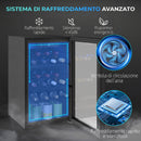 Cantinetta Vino Refrigerata 24 Bottiglie 43x46x74 cm Capienza 68L Temperatura Regolabile 4-16℃ con Vetro Anti UV Nero      