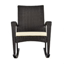Sedia a Dondolo con Braccioli 66x88x98 cm in Rattan Marrone