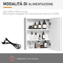 Pensile da Bagno 1 Anta Specchio con LED 60x50x15 cm  MorningLight Bianco