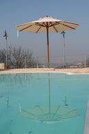 Ombrellone da Giardino Ø4 m Palo Ø48 mm in Legno Telo in Acrilico Danieli Havana Ecrù