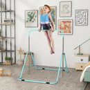 Sbarra Ginnastica Artistica per Bambini 3+ Anni 154x106,2x88,5-128,5A cm con Altezze Regolabili in 5 Posizioni in Acciaio Verde      