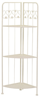 Scaffale per Piante Angolare in Metallo 3 Ripiani Letizia Bianco