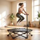 Trampolino Elastico per Adulti Ø104 cm Richiudibile con Sistema di Apertura-Chiusura Maniglia Regolabile e 24 Molle Bungee in Metallo e PP Nero      
