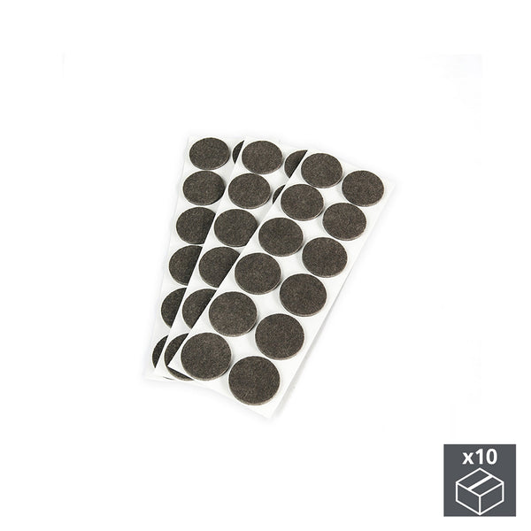 Set mit 360 braunen selbstklebenden Filzgleitern von Emuca für Tischbeine und Stühle Ø4 cm online