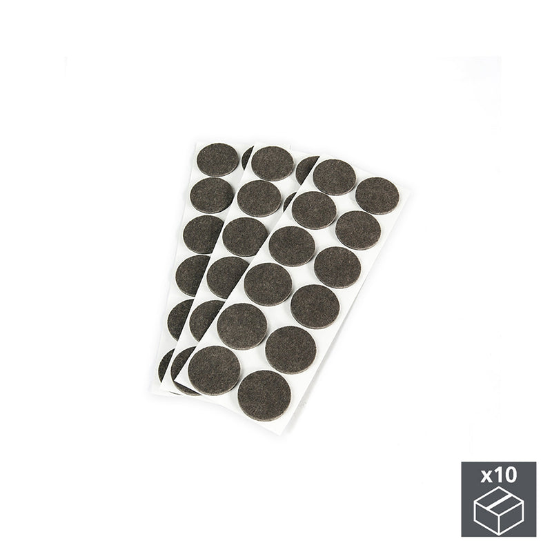 Set 360 Feltrini Adesivi per Piedi Tavolo e Sedie Ø4 cm Emuca Marroni