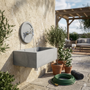 Lavello Rettangolare 45x35 cm con Rosone Installazione a Muro in Cemento Madrid Grigio