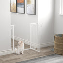 Cancelletto di Sicurezza per Animali Domestici Regolabile 75-95 cm in Acciaio e ABS Bianco 