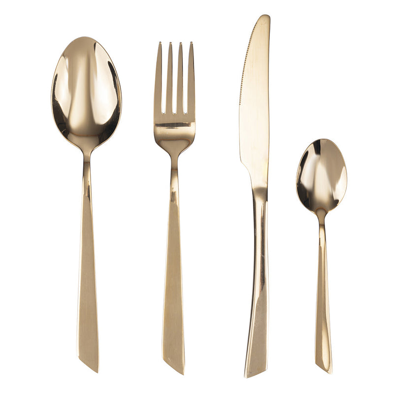 Servizio Set di Posate 24 Pezzi in Acciaio Inox VdE Tivoli 1996 Cut Oro