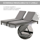 Set 2 Lettini Prendisole in Acciaio con Cuscino Grigio 