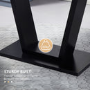 Tavolo da Pranzo per 4-6 persone 140x80x76 cm Piano Effetto Marmo