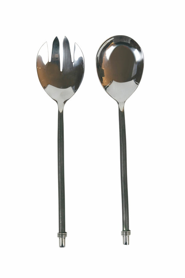 sconto Set 2 Edelstahl Salatbesteck Villa d'Este Home Tivoli Black Materia