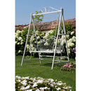 Dondolo da Giardino in Metallo 146x95x207cm Viareggio Bianco