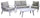 Garten-Lounge-Set, Sofa, 2 Sessel und Couchtisch aus weißem und grauem Cleveland-Aluminium