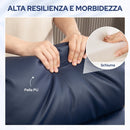 Poltrona Massaggiante Reclinabile 68x88x98 cm con Telecomando e Poggiapiedi in Pelle PU Blu Scuro      