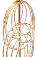 Lampada da Terra Circly Ø35x171 cm in Ferro PVC e Tessuto Oro e Nero