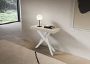 Consolle Allungabile 90-300x40x77 cm Saki Premium Cashmere Gambe Bianche 