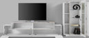 Parete Attrezzata Soggiorno Porta TV 200x45x51,6 cm con Vetrina Coro Bianco Lucido e Cemento