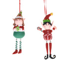 Set 6 Elfi Natalizzi H15 cm Rosso/Verde