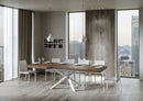 Tavolo Allungabile 200-304x90x77 cm Volantis Noce Telaio Bianco 