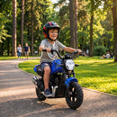 Moto da Cross Elettrica per Bambini 6-12 Anni 24 V 120x58x71,5 cm con Motore 180 W e Pneumatici in Gomma 30 cm Blu      