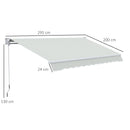 Tenda da Sole a Bracci Regolabile 200x295 cm in Alluminio e Poliestere Crema