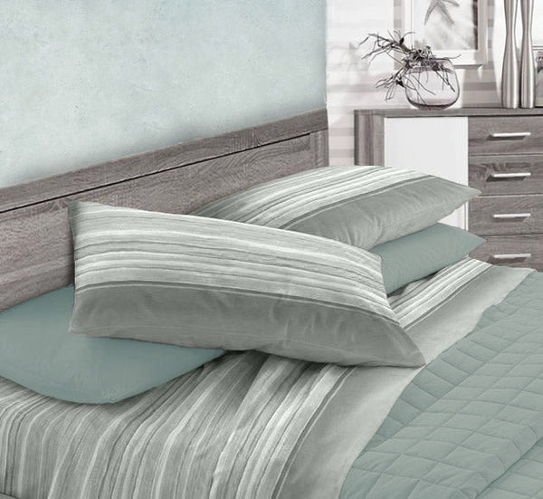 sconto Set aus Baumwolllaken oben und unten und grauen Kissenbezügen aus Cober Malida in verschiedenen Größen