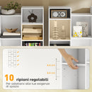 Libreria Moderna 89,5x23,5x181 cm con 21 Scomparti e 10 Ripiani Regolabili in Legno Bianco      