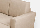 Divano 3 Posti con Pouf 212x155x85 cm Yasel in Tessuto Beige