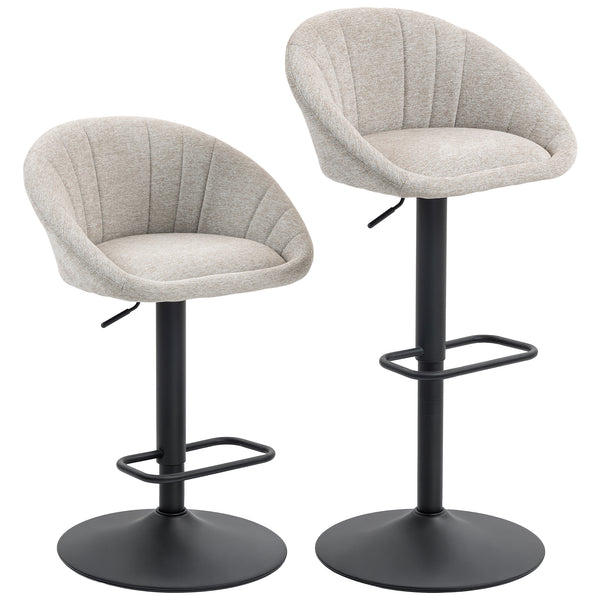 Set 2 Sgabelli da Bar 53,5x46x103 cm con Altezza Regolabile e Seduta Girevole in Tessuto Beige prezzo