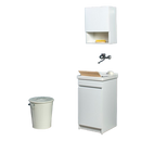 Mobile Lavatoio in Ceramica 1 Anta con Strofinatoio in Legno Massello 45x50x86A cm Olmo Scuro