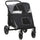 Passeggino per Cani Taglia Media e Grande 112x65x100 cm Pieghevole con Ingressi a Cerniera Grigio Scuro e Nero