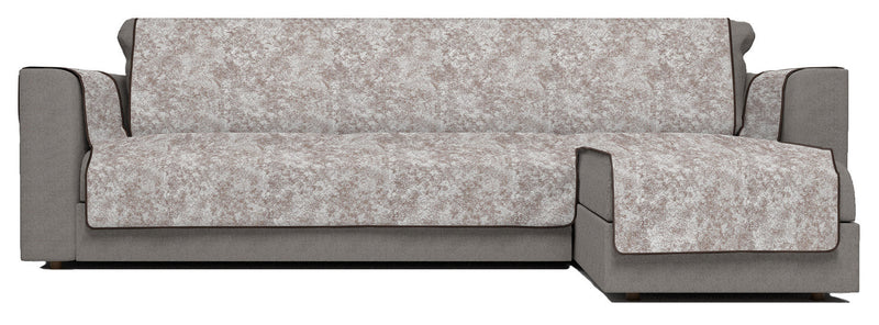 Copridivano con Penisola Destra in Poliestere e Cotone Marrone Varie Misure