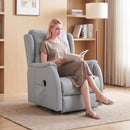 Poltrona Alzapersona Reclinabile 76x89x103 cm con Doppio Motore in Similpelle Grigio Chiaro      