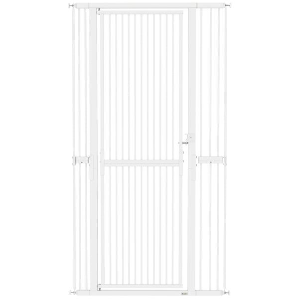 online Cancello per Cani e Gatti Alto 180 cm Estensibile da 76-104 cm e Montaggio a Pressione Bianco
