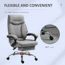 Sedia Poltrona Presidenziale da Ufficio 67,5x66x115-125 cm in Tessuto Grigio