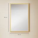 Specchio da Parete Rettangolare 40x60 cm con Ganci in Vetro e MDF Color Legno      