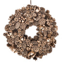 Set 2 Corone Natalizie con Pigne e Bacche Ø25 cm Oro