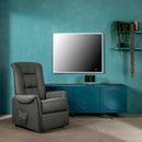 Poltrona Alzapersona Elettrica 1 Motore in Mirofibra Grigio Scuro