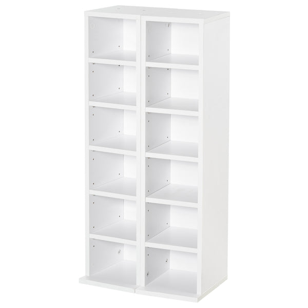 online Set 2 Librerie Scaffale porta CD e DVD 21x22,5x88,5 cm a 12 Ripiani Totali per 204 CD