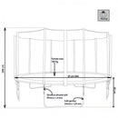 Trampolino Elastico con Rete Ø366x89/269 h cm in Plastica Blu