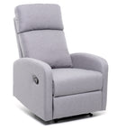 Poltrona Relax Reclinabile Manuale in Tessuto Grigio