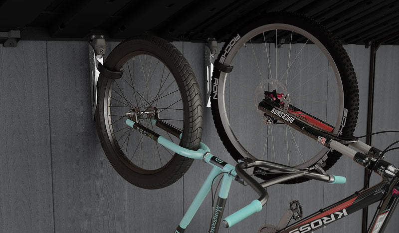 Porta Bicicletta Keter Gancio Universale Capacità 35 kg in Acciaio Grigio e Nero