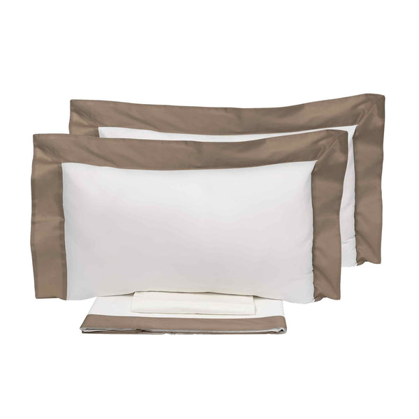 sconto Bettlaken und Kissenbezüge mit Kanten in Satin Garrini Eveline Elfenbein/Prisma, verschiedene Größen