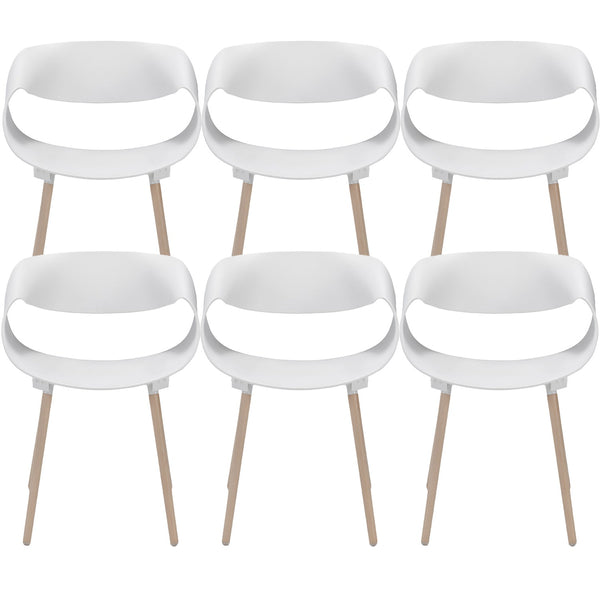 prezzo Set 6 Sedie 62x54x74 cm in Polipropilene Diletta Bianco