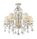 Lampadario Elegant in Metallo Triumph Crema con Oro